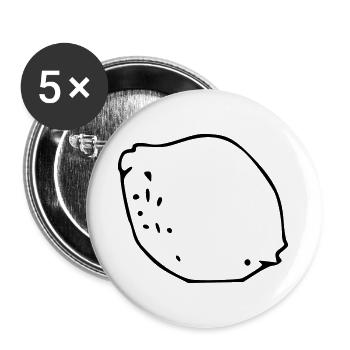 Citron émoji fruit broder croquis noir - Lot de 5 grands badges (56 mm) - blanc - Devant