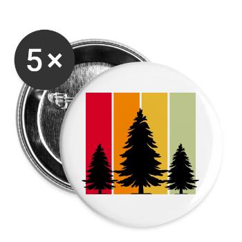 Camping Zelten Natur Freiheit Urlaub Ferien - Buttons groß 56 mm (5er Pack) - Weiß - Vorne