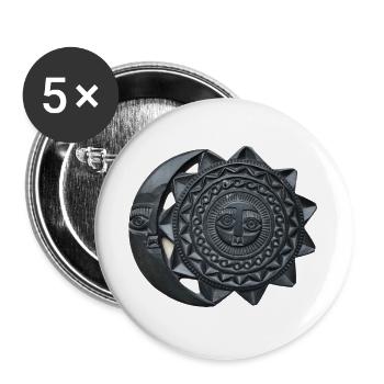 Soleil et lune des Inca - Lot de 5 grands badges (56 mm) - blanc - Devant