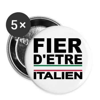Fier d'être supporter Italie, italia - Lot de 5 grands badges (56 mm) - blanc - Devant