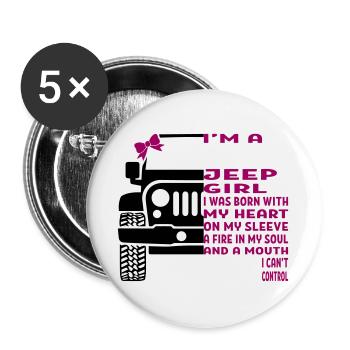I'm A Jeep Girl - Lot de 5 grands badges (56 mm) - blanc - Devant