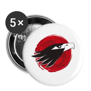 adler japan vogel fliegen rot sehen kopf indianer - Buttons groß 56 mm (5er Pack) - Weiß - Vorne