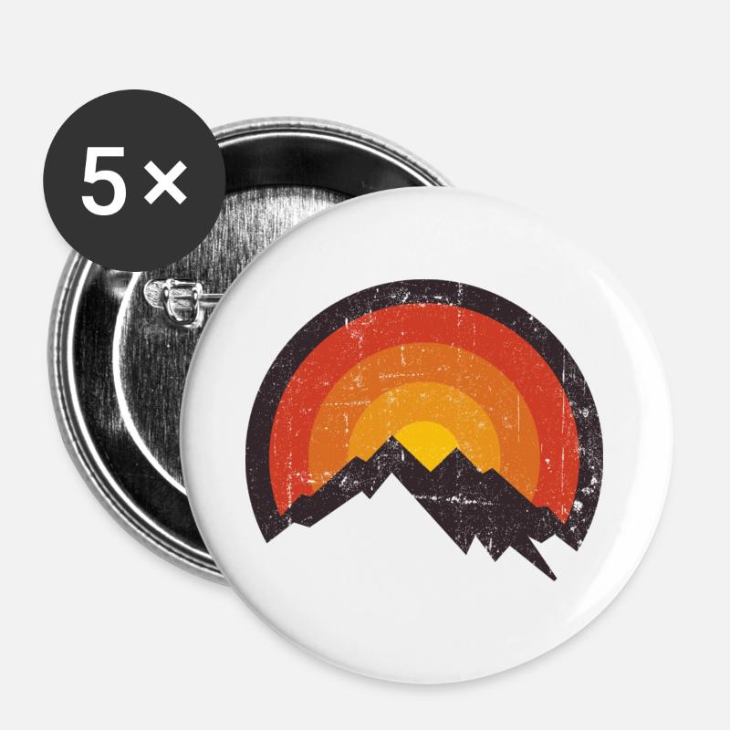 Sunset Mountain Arc - Buttons large 2.2''/56 mm (5-pack) - white