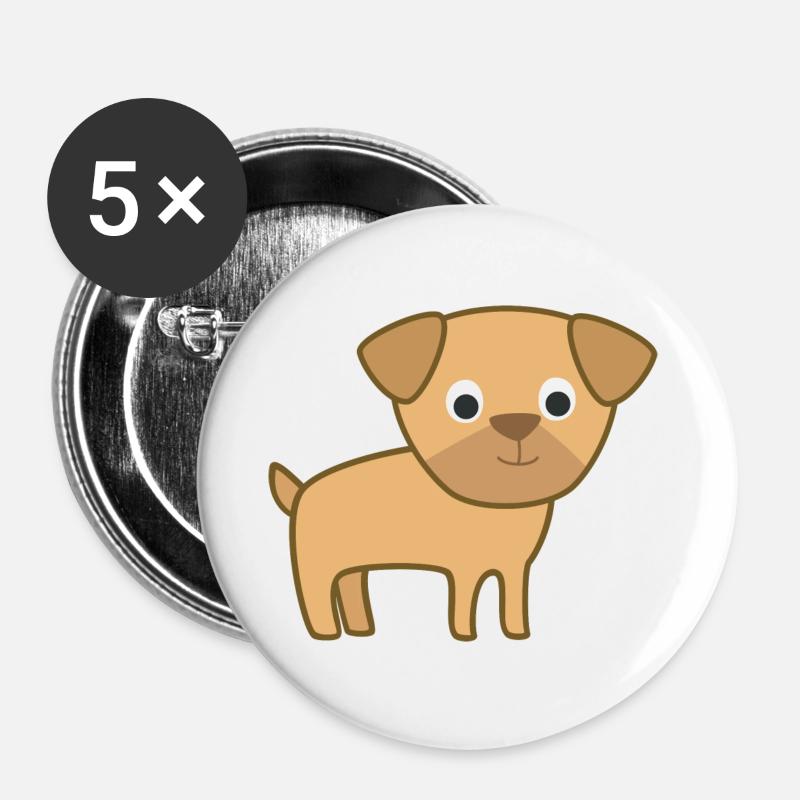 Cute dog - Buttons large 2.2''/56 mm (5-pack) - white