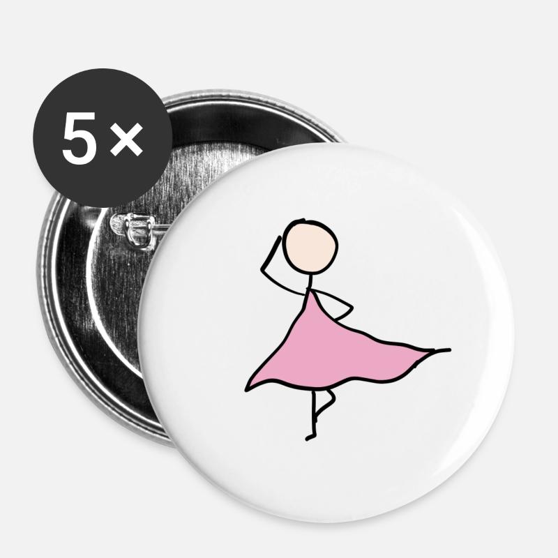 tänzerin kleid - Buttons groß 56 mm (5er Pack) - Weiß