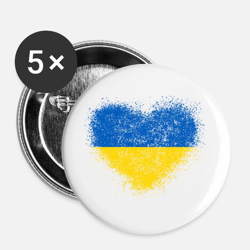 Ukraine - Buttons large 2.2''/56 mm (5-pack) - white