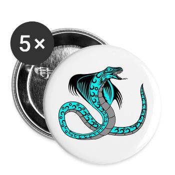 snake 02 - Buttons groß 56 mm (5er Pack) - Weiß - Vorne