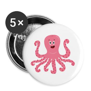 Octopus - Buttons large 2.2''/56 mm (5-pack) - white - Front