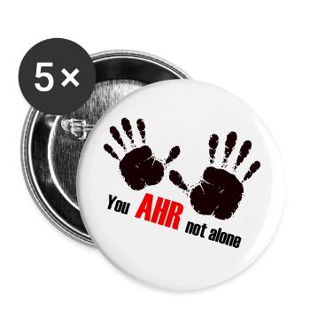 We AHR together | Ahrtal Hochwasser SolidAHRität - Buttons groß 56 mm (5er Pack) - Weiß - Vorne