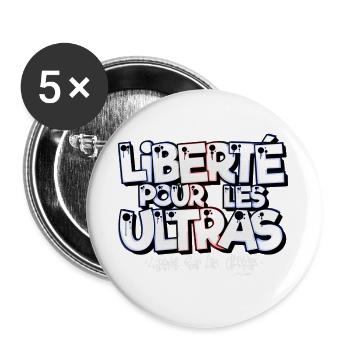 liberté pour les ultras - Lot de 5 grands badges (56 mm) - blanc - Devant