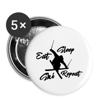 ski jump skifahren - Buttons groß 56 mm (5er Pack) - Weiß - Vorne