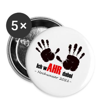 J’ai wAHR-We AHR together-Ahrtal Inondations - Lot de 5 grands badges (56 mm) - blanc - Devant