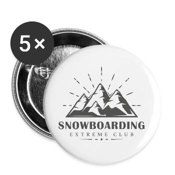 Snow Mountain Snowboard Design - Buttons large 2.2''/56 mm (5-pack) - white - Front