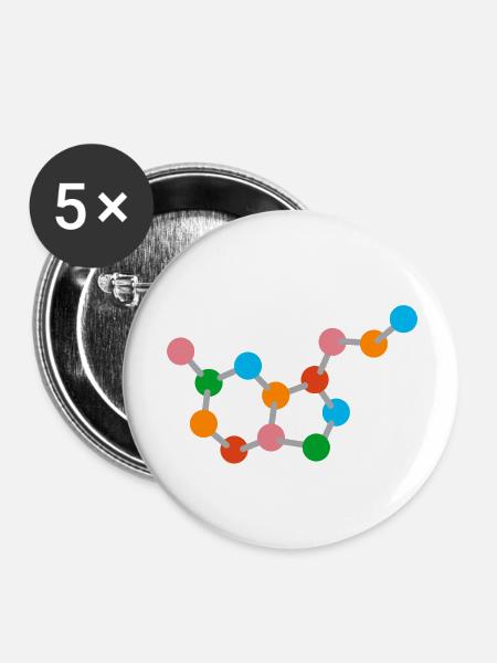Molekül - Buttons groß 56 mm (5er Pack) - Weiß