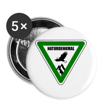 Naturdenkmal, Schild, Natur, Urgestein, Natur - Buttons groß 56 mm (5er Pack) - Weiß - Vorne