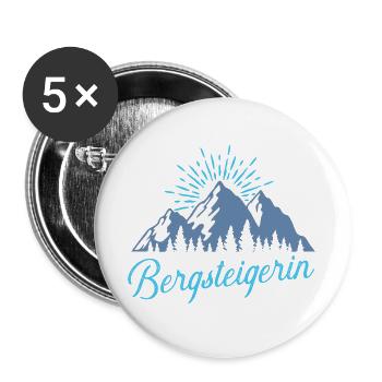 Alpen-Gipfel mit Sonnenstrahlen - Buttons groß 56 mm (5er Pack) - Weiß - Vorne