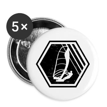 Windsurf Surfen Herren Damen Windsurfen - Buttons groß 56 mm (5er Pack) - Weiß - Vorne
