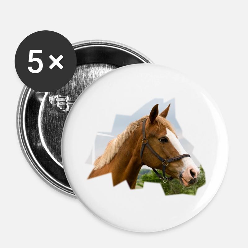 Horse. Horse. - Buttons large 2.2''/56 mm (5-pack) - white