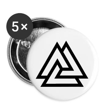 Valknut-Knoten im Kampf gefallen - Buttons groß 56 mm (5er Pack) - Weiß - Vorne