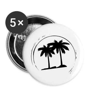 Palmen - Buttons groß 56 mm (5er Pack) - Weiß - Vorne