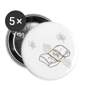 Magie de l’argent - Lot de 5 grands badges (56 mm) - blanc - Devant