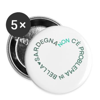 Sardegna nel Cuore - Buttons groß 56 mm (5er Pack) - Weiß - Vorne