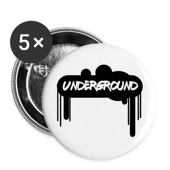 Spray Underground –Graffiti Style Streetart Design - Buttons groß 56 mm (5er Pack) - Weiß - Vorne