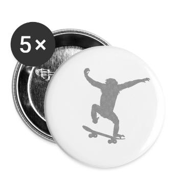 Monkey Skateboard - Buttons groß 56 mm (5er Pack) - Weiß - Vorne