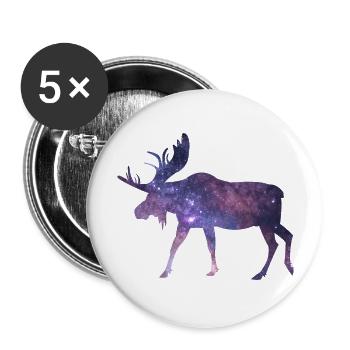 Moose Space Universe Stars Sky - Buttons large 2.2''/56 mm (5-pack) - white - Front