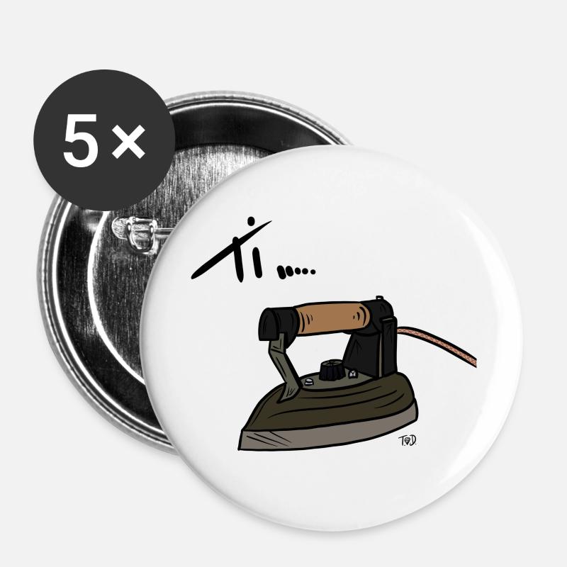 YOU..... IRONING - Buttons large 2.2''/56 mm (5-pack) - white
