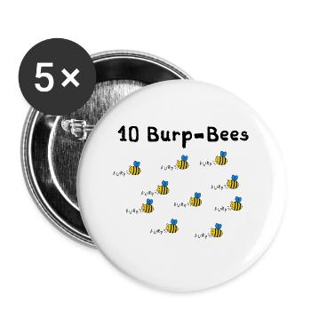 10 burpees - or was it 10 burp bees? - Buttons large 2.2''/56 mm (5-pack) - white - Front