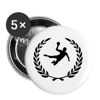 Sport price laurel wreath ball sport handball - Buttons large 2.2''/56 mm (5-pack) - white - Front