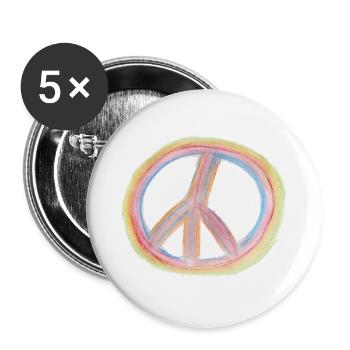 Paix - Lot de 5 grands badges (56 mm) - blanc - Devant