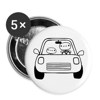 Papa Child Car - Buttons large 2.2''/56 mm (5-pack) - white - Front