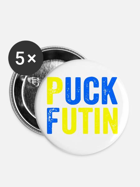Puck futin - Buttons groß 56 mm (5er Pack) - Weiß