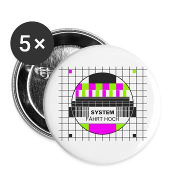 Testbild System fährt hoch - Buttons groß 56 mm (5er Pack) - Weiß - Vorne