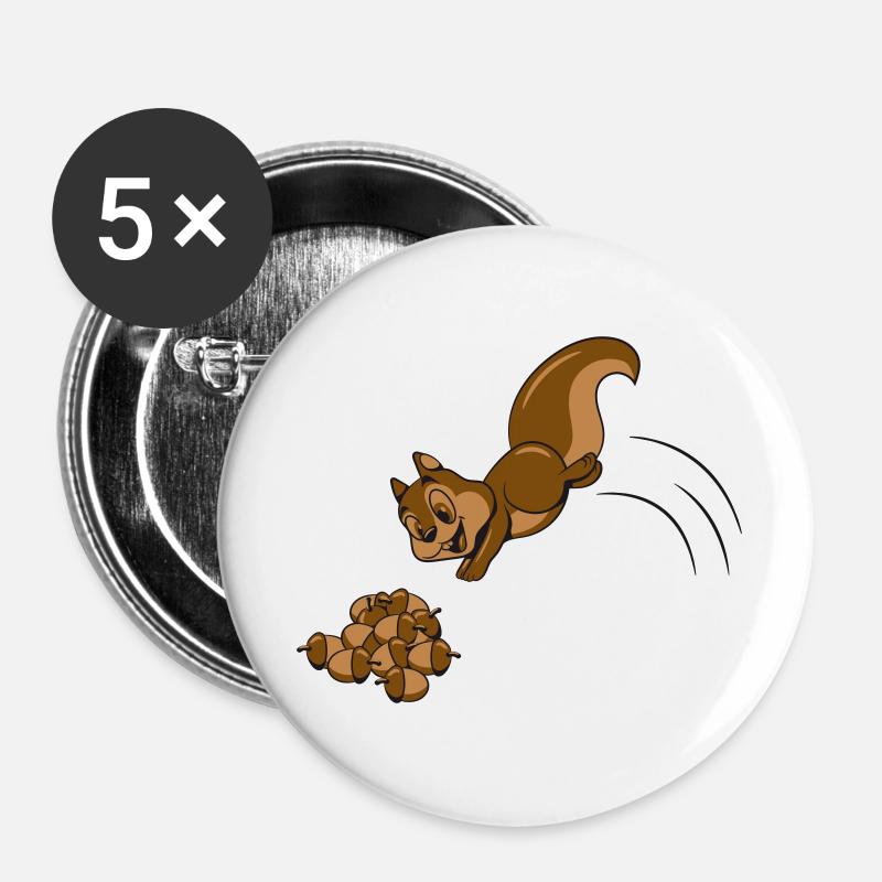 Squirrel nuts nut - Buttons large 2.2''/56 mm (5-pack) - white