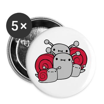 Parents Children Snails - Buttons large 2.2''/56 mm (5-pack) - white - Front