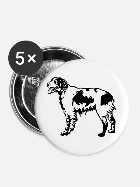 Epagneul Breton - Buttons groß 56 mm (5er Pack) - Weiß