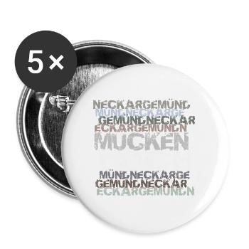 Neckargemünd - Mueckenloch - Buttons groß 56 mm (5er Pack) - Weiß - Vorne