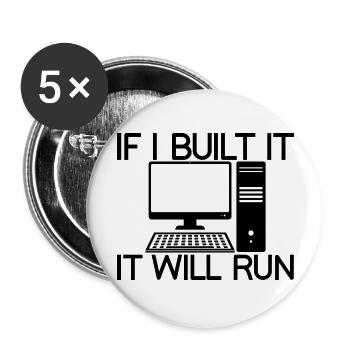 If I Build It, It Will Run - Buttons large 2.2''/56 mm (5-pack) - white - Front