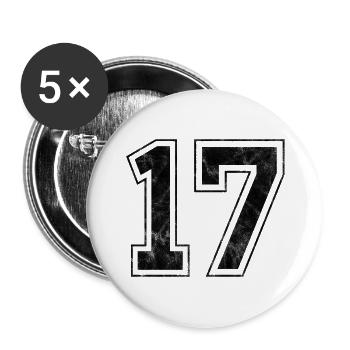 Number 17 - Buttons large 2.2''/56 mm (5-pack) - white - Front
