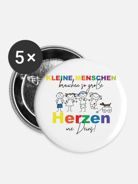 Kindergarten Abschied - Buttons groß 56 mm (5er Pack) - Weiß