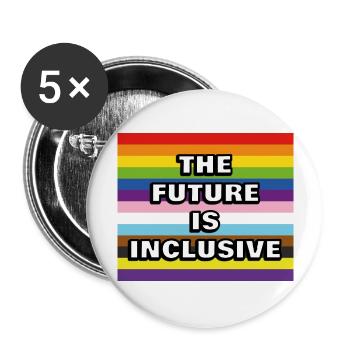 DIE ZUKUNFT IST INKLUSIV - Buttons groß 56 mm (5er Pack) - Weiß - Vorne