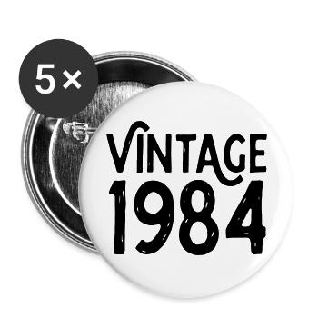 Birth 1984 anniverdaire humour - Buttons large 2.2''/56 mm (5-pack) - white - Front