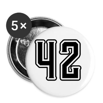 Symbole numérique 42 - Lot de 5 grands badges (56 mm) - blanc - Devant