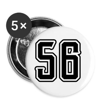 56 Number Symbol - Buttons large 2.2''/56 mm (5-pack) - white - Front