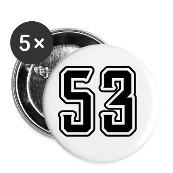 53 Zahl Symbol - Buttons groß 56 mm (5er Pack) - Weiß - Vorne