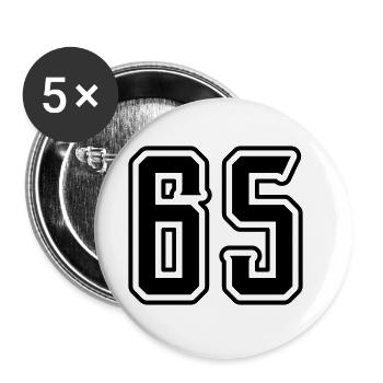 65 number symbol - Buttons large 2.2''/56 mm (5-pack) - white - Front