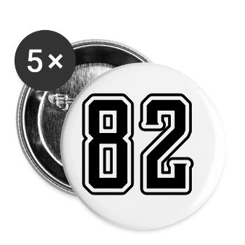 Symbole numérique 82 - Lot de 5 grands badges (56 mm) - blanc - Devant